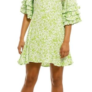 Faithfull the Brand Serafina Ruffle-Sleeve Mini Dress
